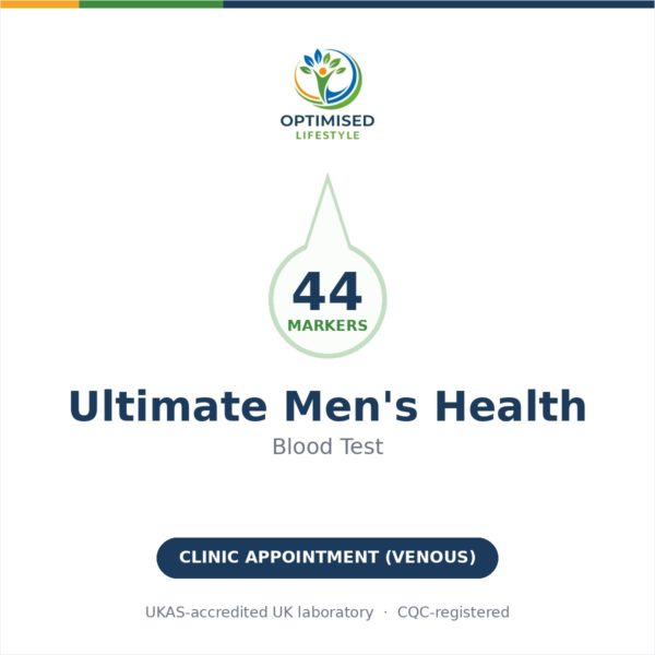 Ultimate Men's Health Blood Test (Clinic) — clinic-collected venous blood test from Optimised Lifestyle