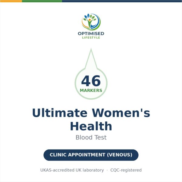 Ultimate Women's Health Blood Test (Clinic) — clinic-collected venous blood test from Optimised Lifestyle